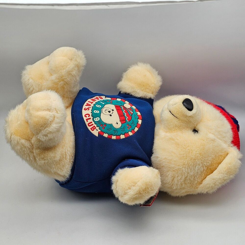 Christmas Bear Plush Stuffed Animal K-Mart 1989 Santas Club TAGS 18" VTG Dan Dee - Picture 3 of 12